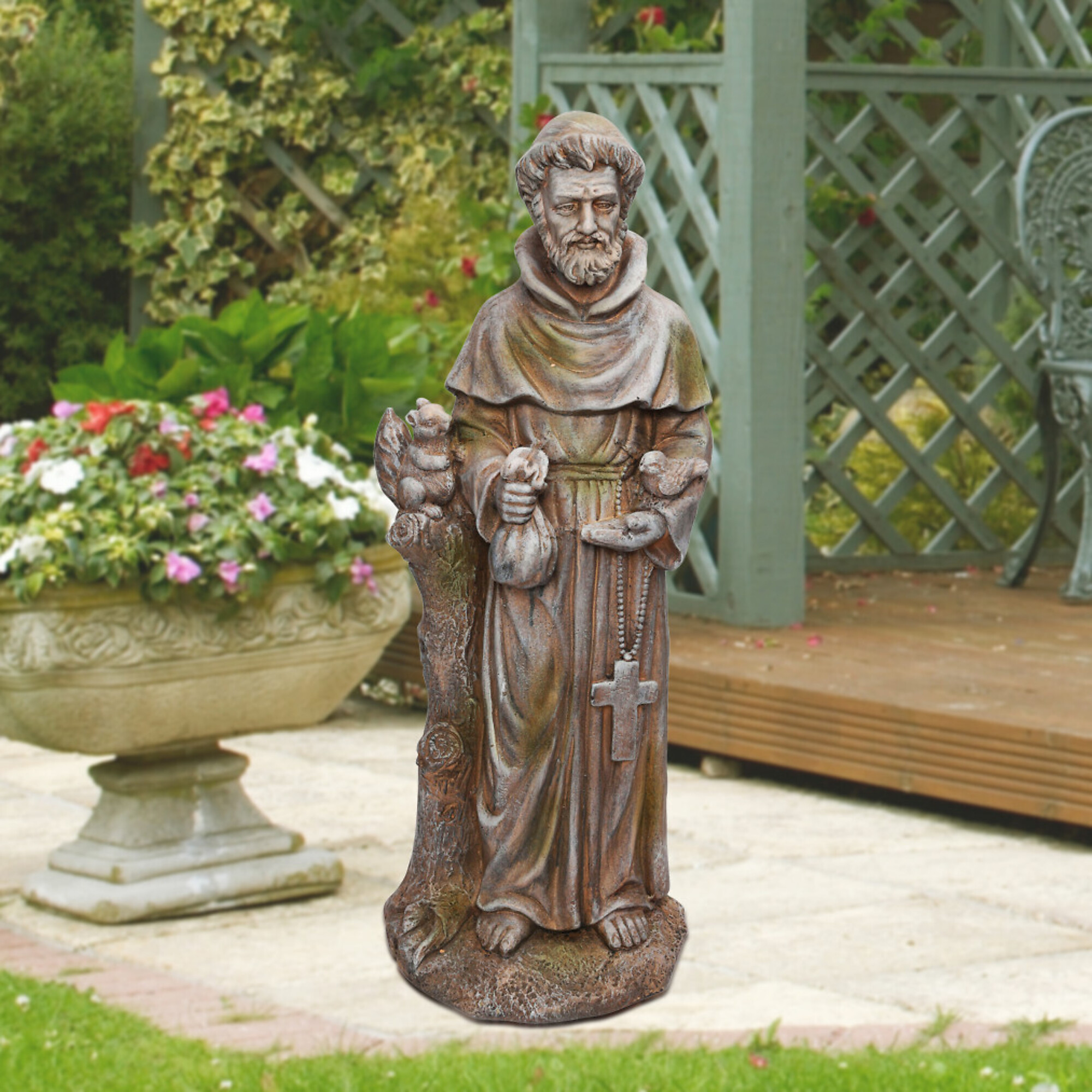 Alpine Corporation, Old World St. Francis Statue, Model# QFC103-201